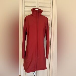 Patagonia Au Train Coat Windproof Fleece Lined Jacket Womens XL Goji Berry color